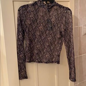 Wild Fable mesh snake print crop top